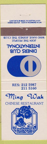 Matchbook Cover - Ming Wah Restaurant Chinese Chinatown Sydney Australia