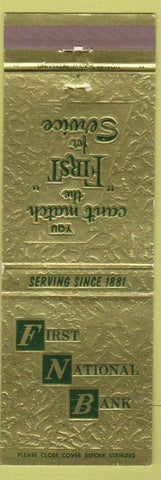 Matchbook Cover - First National Bank Quincy North Adams Bronson MI