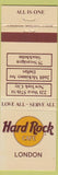 Matchbook Cover - Hard Rock Cafe London NYC Dallas Stockholm