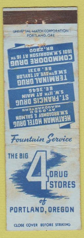 Matchbook Cover - Drug Stores Portland OR WORN