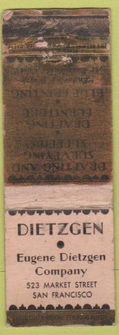 Matchbook Cover - Dietzgen San Francisco CA Drafting Blue Prints POOR