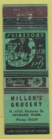 Matchbook Cover - Miller's Grocery Spokane WA