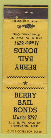 Matchbook Cover - Berry Bail Bonds Portland OR