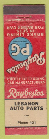 Matchbook Cover - Raybestos Lebanon Auto Parts OR WEAR