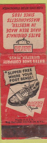 Matchbook Cover - Bates Shoe Co Webster MA WORN