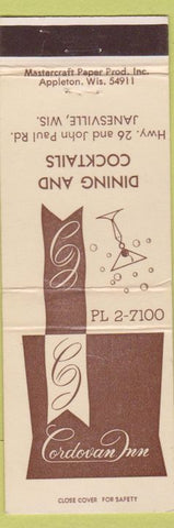 Matchbook Cover - Cordovan Inn Janesville WI