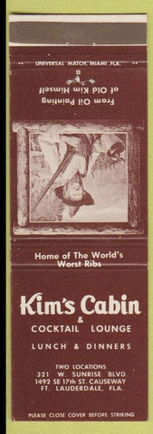 Matchbook Cover - Kim's Cabin Fort Lauderdale FL