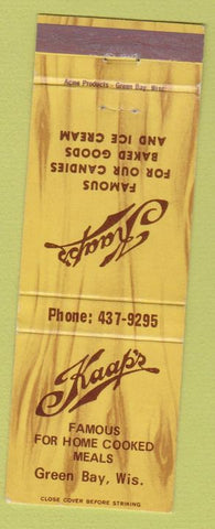 Matchbook Cover - Kaap's Green Bay WI