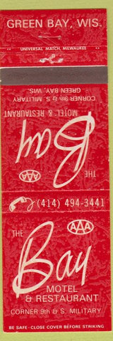 Matchbook Cover - Bay Motel Restaurant Green Bay WI