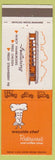 Matchbook Cover - Wayside Chef Fried Chicken Hamburgers Portage Mauston WI