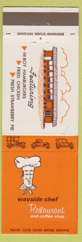 Matchbook Cover - Wayside Chef Fried Chicken Hamburgers Portage Mauston WI