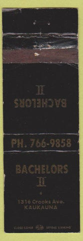 Matchbook Cover - Bachelors II Kaukauna WI WORN