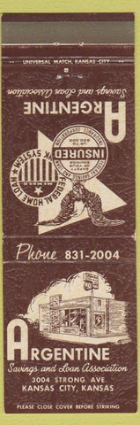 Matchbook Cover - Argentine Savings Loan Kansas City MO