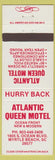 Matchbook Cover - Atlantic Queen Motel Myrtle Beach SC