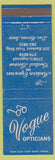 Matchbook Cover - Vogue Opticians Des Moines IA