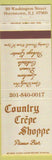 Matchbook Cover - Country Crepe Shoppe Morristown NJ