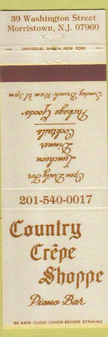 Matchbook Cover - Country Crepe Shoppe Morristown NJ