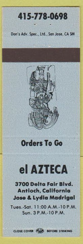 Matchbook Cover - El Azteca Antioch CA
