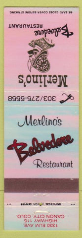 Matchbook Cover - Merlino's Belvedere Restaurant Canon City CO