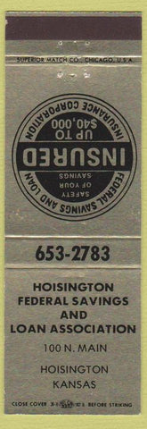 Matchbook Cover - Hoisington Federal Savings Loan KS