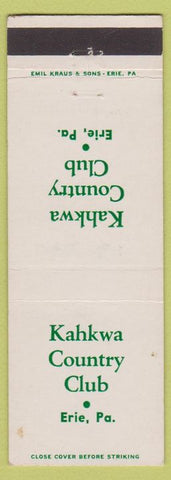 Matchbook Cover - Kahkwa Country Club Erie PA