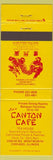 Matchbook Cover - Canton Cafe Chicago IL Chinese