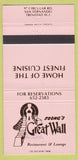 Matchbook Cover - Soong's Great Wall San Fernando Trinidad Tobago 30 Strike