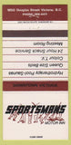 Matchbook Cover - Sportsmans Motor Inn Victoria BC 30 Strike