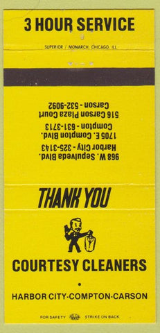 Matchbook Cover - Courtesy Cleaners Harbor City Compton Carson CA 30 Strike