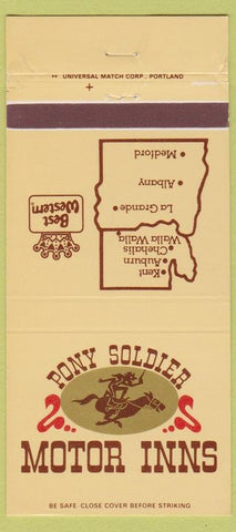 Matchbook Cover - Pony Soldier Motor Inns Albany Medford La Grande OR 30 Strike