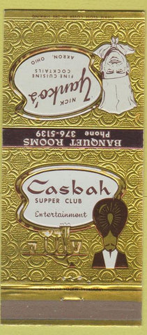Matchbook Cover - Nick Yanko's Casbah Supper Club Akron OH 30 Strike