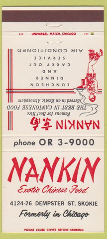 Matchbook Cover - Nankin Chinese Restaurant Chicago IL 30 Strike
