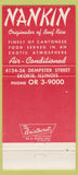 Matchbook Cover - Nankin Chinese Restaurant Chicago IL 30 Strike