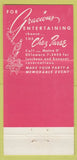 Matchbook Cover - Chez Paree Theater Restaurant Chicago IL 30 Strike