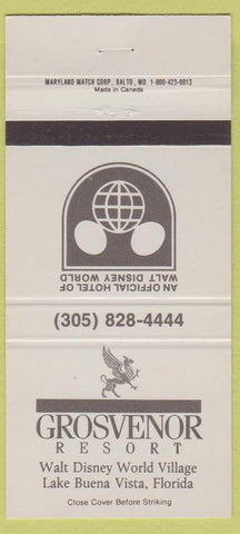 Matchbook Cover - Grosvenor Resort Walt Disney World 30 Strike