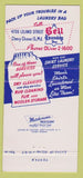 Matchbook Cover - Bell Laundry Cleaners Chevy Chase MD 30 Strike