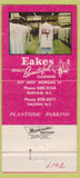Matchbook Cover - Eakes Cleaners Durham Raleigh NC 30 Strike