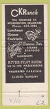 Matchbook Cover - OK Ranch Saloon Wilmington DE 30 Strike
