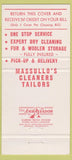 Matchbook Cover - Massullo's Cleaners Morgantown WV 30 Strike