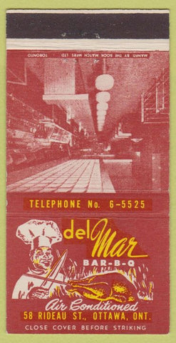 Matchbook Cover - Del Mar BBQ Ottawa ON 30 Strike