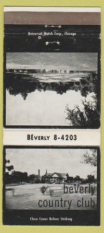 Matchbook Cover - Beverly Country Club Chicago IL 30 Strike
