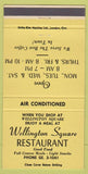 Matchbook Cover - Wellington Square Restaurant Burlington ON 30 Strike