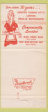 Matchbook Cover - Winstead's Steak Hamburgers Kansas City MO girlie 30 Strike