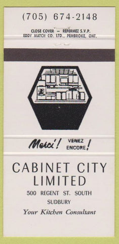 Matchbook Cover - Cabinet City Limited Sudbury ON 30 Strike