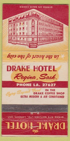 Matchbook Cover - Drake Hotel Regina SK 30 Strike