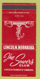 Matchbook Cover - Sowers Club Lincoln NE Chamber of Commerce 30 Strike