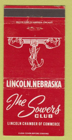 Matchbook Cover - Sowers Club Lincoln NE Chamber of Commerce 30 Strike