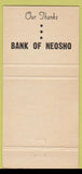 Matchbook Cover - Bank of Neosho MO Christmas 30 Strike
