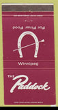Matchbook Cover - The Paddock Winnipeg MB 30 Strike