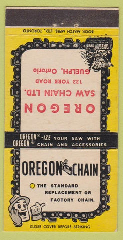 Matchbook Cover - Oregon Chain Saws Guelph ON 30 Strike